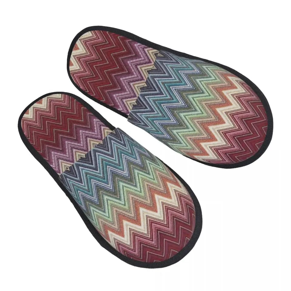 Zig Zag Geometrické pantofle pro ženy s vlastním potiskem pro hotelové hosty boho styl