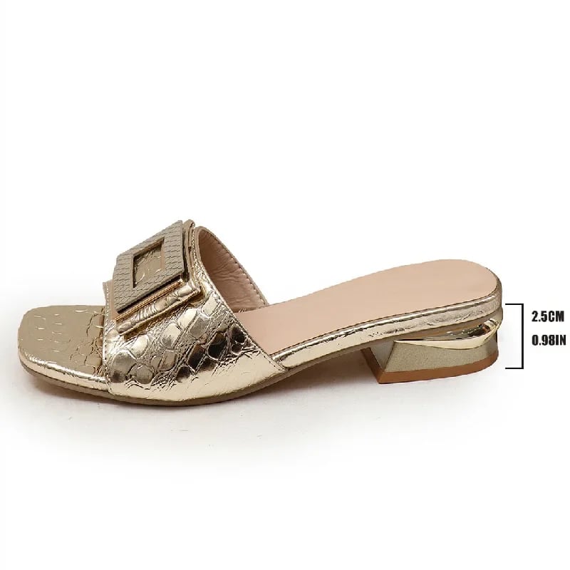Dámské pantofle na nízkém podpatku slip-on letní elegantní pohodlné protiskluzové pro svatbu