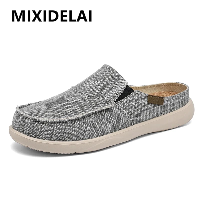 Pánské plátěné boty letní lehké prodyšné slip on casual outdoor na dovolenou