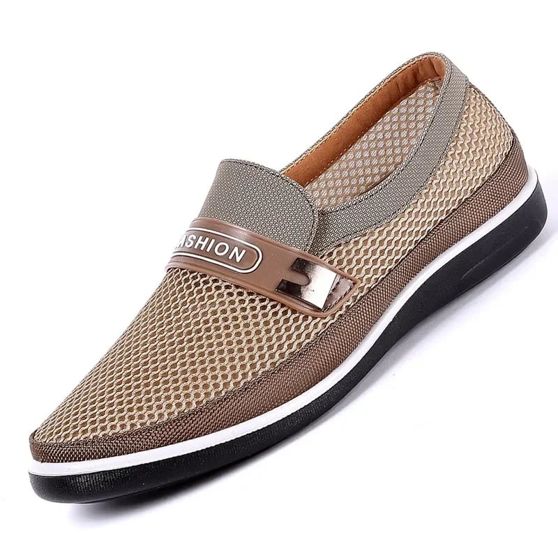 Pánské letní slip-on boty síťované prodyšné pohodlné mokasíny espadrilky