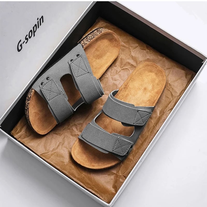 Pánské letní sandály pohodlné jednobarevné outdoor retro styl vysoká kvalita