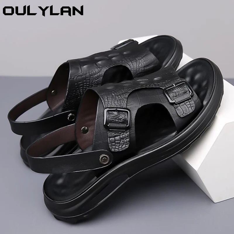 Pánské řidičské outdoor sandály voděodolné protiskluzové odolné proti oděru s tlustou podešví