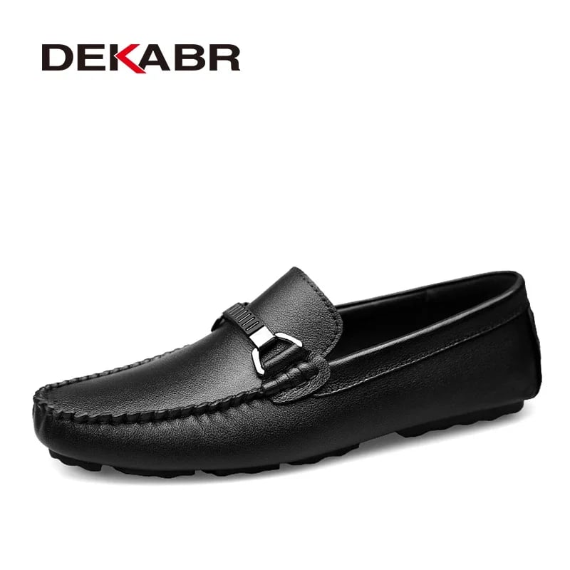 Pánské letní loafers kožené mokasíny slip-on neklouzavé do kanceláře